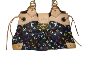 LOUIS VUITTON ルイヴィトン モノグラム マルチカラー 村上隆 ウルスラ ブラック ハンドバッグ M40124 美品 中古 4b004649