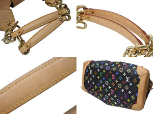 LOUIS VUITTON ルイヴィトン モノグラム マルチカラー 村上隆 ウルスラ ブラック ハンドバッグ M40124 美品 中古 4b004649