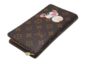 極美品 LOUIS VUITTON ルイ ヴィトン × 村上隆 コラボ 長財布 M61729 パンダ ポルトモネジップ モノグラムキャンバス 中古 4b004650
