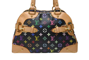 極美品 LOUIS VUITTON ルイヴィトン ショルダーバッグ クラウディア ノワール M40194 モノグラム マルチカラー ブラック 村上隆 中古 4b004651
