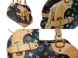 極美品 LOUIS VUITTON ルイヴィトン ショルダーバッグ クラウディア ノワール M40194 モノグラム マルチカラー ブラック 村上隆 中古 4b004651