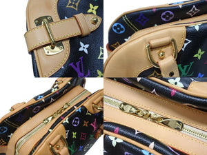 極美品 LOUIS VUITTON ルイヴィトン ショルダーバッグ クラウディア ノワール M40194 モノグラム マルチカラー ブラック 村上隆 中古 4b004651