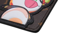 未使用 LOUIS VUITTON ルイヴィトン LV×TM カードケース ポルト カルト サーンプル モノグラム パンダ M13439 ブラウン ピンク中古 4b004652