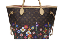 画像をギャラリービューアに読み込む, 新品未使用 LOUIS VUITTON ルイヴィトン モノグラム LV × TM ネヴァーフルMM トートバッグ M13271 村上隆 ブラウン ゴールド金具 中古 4b004653