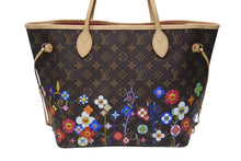 画像をギャラリービューアに読み込む, 新品未使用 LOUIS VUITTON ルイヴィトン モノグラム LV × TM ネヴァーフルMM トートバッグ M13271 村上隆 ブラウン ゴールド金具 中古 4b004653