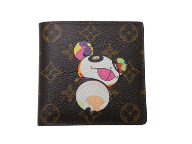 極美品 LOUIS VUITTON ルイヴィトン ポルトフォイユマルコ M61666 二つ折り財布 村上隆 モノグラムパンダ 中古 4b004655