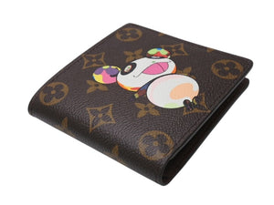 極美品 LOUIS VUITTON ルイヴィトン ポルトフォイユマルコ M61666 二つ折り財布 村上隆 モノグラムパンダ 中古 4b004655