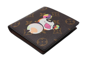 極美品 LOUIS VUITTON ルイヴィトン ポルトフォイユマルコ M61666 二つ折り財布 村上隆 モノグラムパンダ 中古 4b004655