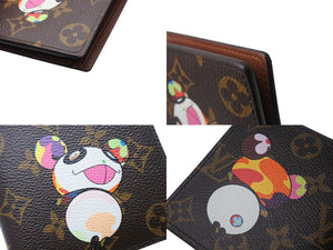 極美品 LOUIS VUITTON ルイヴィトン ポルトフォイユマルコ M61666 二つ折り財布 村上隆 モノグラムパンダ 中古 4b004655