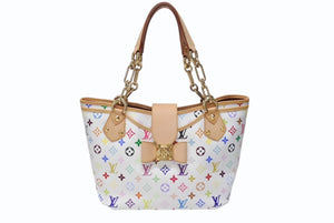 極美品 LOUIS VUITTON ルイヴィトン 村上隆 モノグラムマルチカラー アニーMM ショルダーバッグ M40307 ホワイト ゴールド金具 中古 4b004656