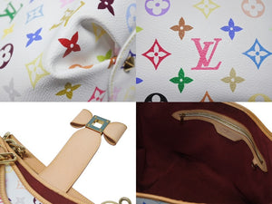 極美品 LOUIS VUITTON ルイヴィトン 村上隆 モノグラムマルチカラー アニーMM ショルダーバッグ M40307 ホワイト ゴールド金具 中古 4b004656