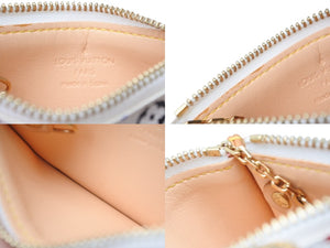 新品同様 LOUISVUITTON ルイヴィトン ポシェットクレコインケース M92655 モノグラムマルチカラー 村上隆 ホワイト 中古 4b004657