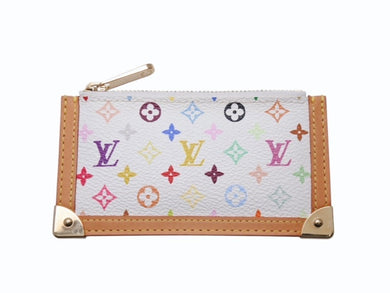 新品同様 LOUISVUITTON ルイヴィトン ポシェットクレコインケース M92655 モノグラムマルチカラー 村上隆 ホワイト 中古 4b004657