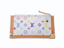 画像をギャラリービューアに読み込む, 新品同様 LOUISVUITTON ルイヴィトン ポシェットクレコインケース M92655 モノグラムマルチカラー 村上隆 ホワイト 中古 4b004657