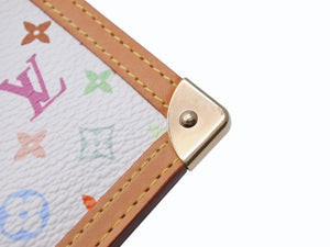 新品同様 LOUISVUITTON ルイヴィトン ポシェットクレコインケース M92655 モノグラムマルチカラー 村上隆 ホワイト 中古 4b004657