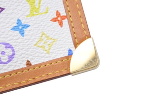 新品同様 LOUISVUITTON ルイヴィトン ポシェットクレコインケース M92655 モノグラムマルチカラー 村上隆 ホワイト 中古 4b004657