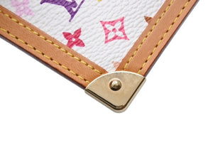 新品同様 LOUISVUITTON ルイヴィトン ポシェットクレコインケース M92655 モノグラムマルチカラー 村上隆 ホワイト 中古 4b004657