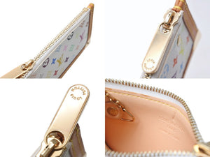 新品同様 LOUISVUITTON ルイヴィトン ポシェットクレコインケース M92655 モノグラムマルチカラー 村上隆 ホワイト 中古 4b004657