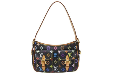 極美品 LOUIS VUITTON ルイヴィトン ショルダーバッグ M40052 ロッジGM 村上隆 ノアール ブラック マルチカラー ゴールド金具 中古 4b004658