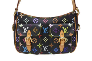 極美品 LOUIS VUITTON ルイヴィトン ショルダーバッグ M40052 ロッジGM 村上隆 ノアール ブラック マルチカラー ゴールド金具 中古 4b004658