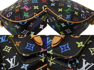 極美品 LOUIS VUITTON ルイヴィトン ショルダーバッグ M40052 ロッジGM 村上隆 ノアール ブラック マルチカラー ゴールド金具 中古 4b004658
