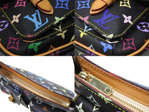 極美品 LOUIS VUITTON ルイヴィトン ショルダーバッグ M40052 ロッジGM 村上隆 ノアール ブラック マルチカラー ゴールド金具 中古 4b004658