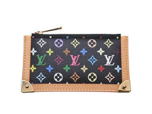 画像をギャラリービューアに読み込む, 極美品 LOUIS VUITTON ルイヴィトン ポシェットクレ コインケース ブラック マルチカラー 村上隆 M92654 ゴールド金具 中古 4b004659