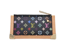 画像をギャラリービューアに読み込む, 極美品 LOUIS VUITTON ルイヴィトン ポシェットクレ コインケース ブラック マルチカラー 村上隆 M92654 ゴールド金具 中古 4b004659