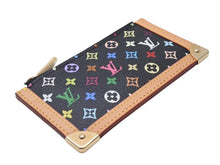 画像をギャラリービューアに読み込む, 極美品 LOUIS VUITTON ルイヴィトン ポシェットクレ コインケース ブラック マルチカラー 村上隆 M92654 ゴールド金具 中古 4b004659