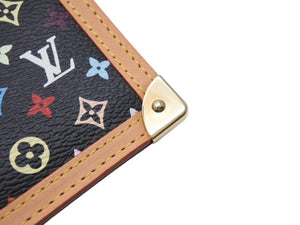 極美品 LOUIS VUITTON ルイヴィトン ポシェットクレ コインケース ブラック マルチカラー 村上隆 M92654 ゴールド金具 中古 4b004659