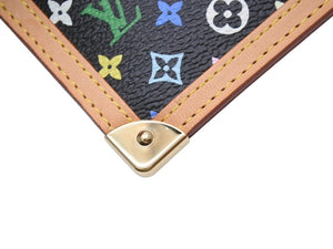 極美品 LOUIS VUITTON ルイヴィトン ポシェットクレ コインケース ブラック マルチカラー 村上隆 M92654 ゴールド金具 中古 4b004659