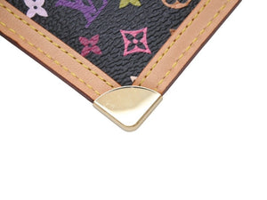 極美品 LOUIS VUITTON ルイヴィトン ポシェットクレ コインケース ブラック マルチカラー 村上隆 M92654 ゴールド金具 中古 4b004659