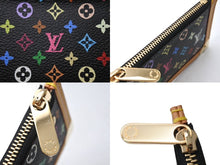画像をギャラリービューアに読み込む, 極美品 LOUIS VUITTON ルイヴィトン ポシェットクレ コインケース ブラック マルチカラー 村上隆 M92654 ゴールド金具 中古 4b004659