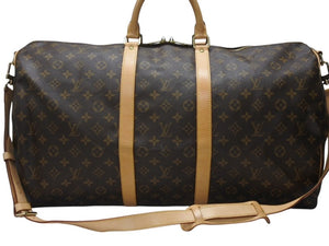 極美品 LOUIS VUITTON ルイヴィトン モノグラム キーポルバンドリエール55 M41414 ボストンバック ブラウン 中古 4b004661