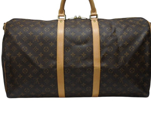 極美品 LOUIS VUITTON ルイヴィトン モノグラム キーポルバンドリエール55 M41414 ボストンバック ブラウン 中古 4b004661