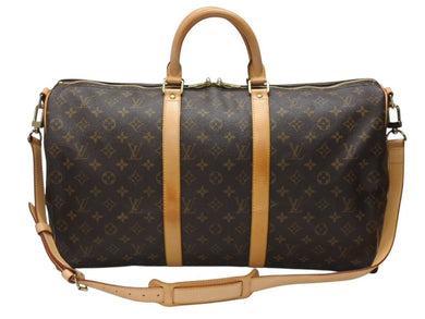極美品 LOUIS VUITTON ルイヴィトン モノグラム キーポルバンドリエール50 ブラウン M41416 ボストンバッグ 中古 4b004662