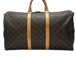 極美品 LOUIS VUITTON ルイヴィトン モノグラム キーポルバンドリエール50 ブラウン M41416 ボストンバッグ 中古 4b004662