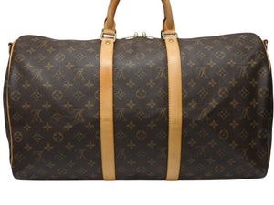 極美品 LOUIS VUITTON ルイヴィトン モノグラム キーポルバンドリエール50 ブラウン M41416 ボストンバッグ 中古 4b004662