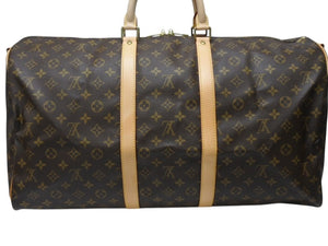 極美品 LOUIS VUITTON ルイヴィトン モノグラム キーポルバンドリエール55 M41414 ボストンバック ブラウン 中古 4b004664