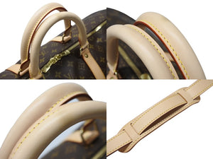 極美品 LOUIS VUITTON ルイヴィトン モノグラム キーポルバンドリエール55 M41414 ボストンバック ブラウン 中古 4b004664