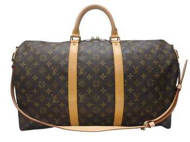 新品同様 LOUIS VUITTON ルイヴィトン モノグラム キーポルバンドリエール50 ブラウン M41416 ボストンバッグ 中古 4b004665