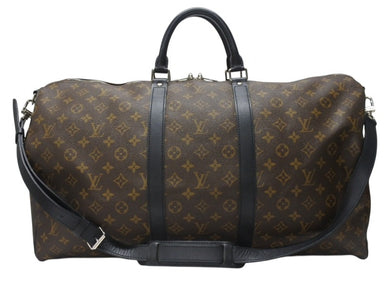 LOUIS VUITTON ルイヴィトン キーポル バンドリエール55 ボストンバッグ M56714 モノグラムマカサー ブラウン 美品 中古 4b004666