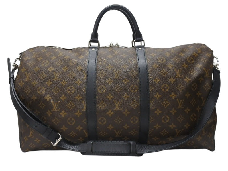 LOUIS VUITTON ルイヴィトン キーポル バンドリエール55 ボストンバッグ M56714 モノグラムマカサー ブラウン 美品 中古 4b004666