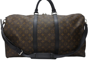 LOUIS VUITTON ルイヴィトン キーポル バンドリエール55 ボストンバッグ M56714 モノグラムマカサー ブラウン 美品 中古 4b004666