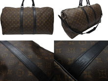 Load image into Gallery viewer, LOUIS VUITTON ルイヴィトン キーポル バンドリエール55 ボストンバッグ M56714 モノグラムマカサー ブラウン 美品 中古 4b004666