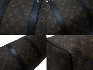 LOUIS VUITTON ルイヴィトン キーポル バンドリエール55 ボストンバッグ M56714 モノグラムマカサー ブラウン 美品 中古 4b004666