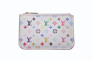 極美品 LOUIS VUITTON ルイヴィトン ポシェット クレ コインケース 小銭入れ M93733 モノグラム マルチカラー ホワイト 村上隆 中古 4b004668