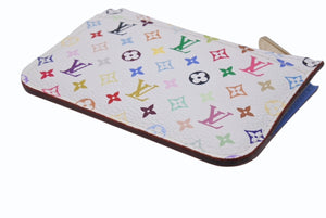 極美品 LOUIS VUITTON ルイヴィトン ポシェット クレ コインケース 小銭入れ M93733 モノグラム マルチカラー ホワイト 村上隆 中古 4b004668