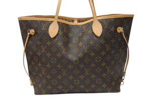 新品同様 LOUIS VUITTON ルイヴィトン ネヴァーフルMM トートバッグ M40156 モノグラム ブラウン ゴールド金具 中古 4b004674