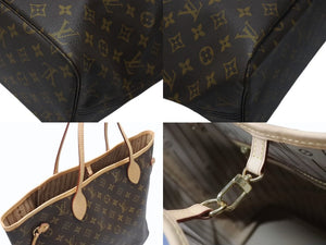新品同様 LOUIS VUITTON ルイヴィトン ネヴァーフルMM トートバッグ M40156 モノグラム ブラウン ゴールド金具 中古 4b004674